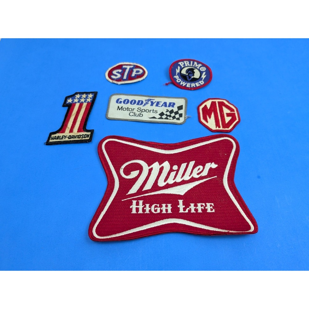 Vintage Racing Beer Patch Lot Miller Harley Motorcycle Primo Goodyear STP